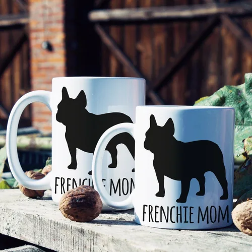 Miniatura 2 de WeGotGood French Bulldog - Taza de cerámica blanca de 15 onzas, taza de café para mamá francesa