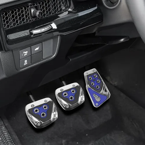 Miniatura 12 de Zufoty 3 piezas de almohadillas de pedal de aluminio antideslizantes para coche, cubiertas de pedal de freno de transmisión manual, cubiertas