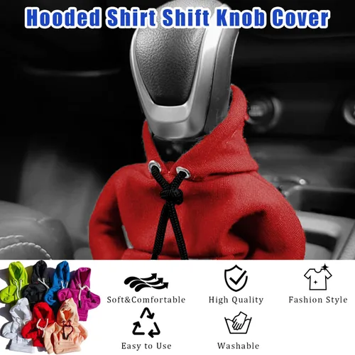 Miniatura 5 de Funda para palanca de cambios de automóvil, sudadera con capucha, cubierta para perilla de palanca de cambios automática, accesorios interiores