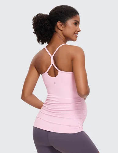 Miniatura 2 de CRZ YOGA Butterluxe - Camiseta sin mangas de maternidad con espalda en Y para mujer, fruncida, básica, sin mangas, atlética, para yoga