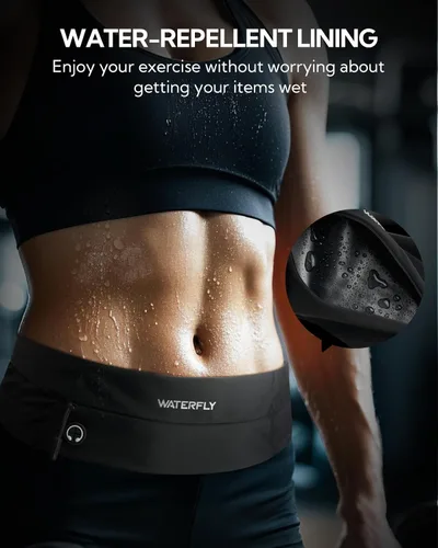 Miniatura 5 de WATERFLY Cinturón para Correr Riñonera: Bolsa de Cintura Delgada para Hombres Mujeres, Soporte para Teléfono de Fitness para Entrenamiento Maratón