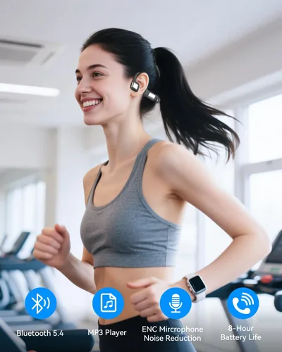 Miniatura 7 de MONODEAL Auriculares de conducción ósea, auriculares de natación, IP68 impermeables Bluetooth 5.4, memoria MP3 de 32 GB integrada, auriculares