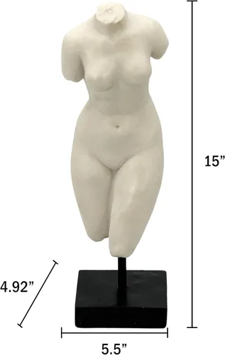 Miniatura 5 de Galt International Estatua de cuerpo de mármol de polietileno de 13.5 pulgadas con pedestal negro para decoración del hogar, escultura de dios