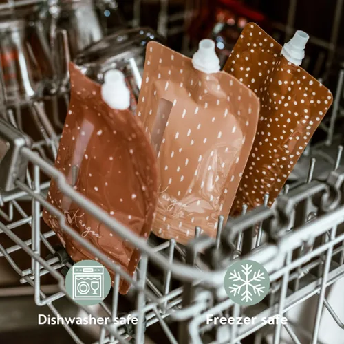 Miniatura 5 de Bolsas reutilizables para alimentos para bebés, almacenamiento de alimentos, niños pequeños y niños, puré de manzana, licuados de frutas, yogur