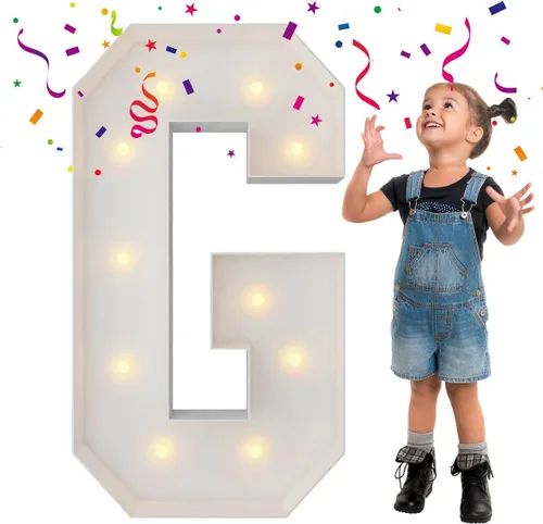 Miniatura 47 de Letras iluminadas con marco de 3 pies de alto, letras enormes con marco, marco de globos en mosaico, letra grande para decoraciones de compromiso
