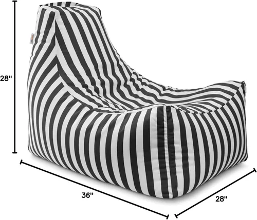Miniatura 2 de Jaxx Juniper - Puf para exteriores, silla de patio y sala junto a la piscina, rayas blancas y negras
