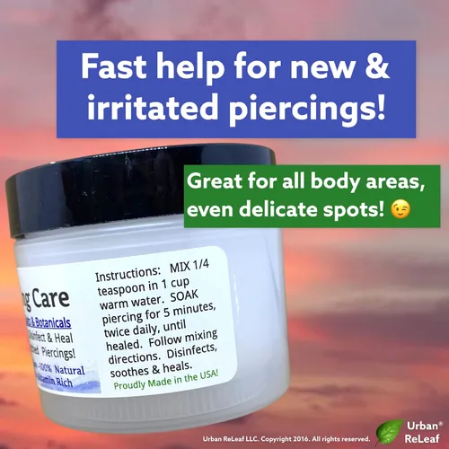 Miniatura 4 de Urban ReLeaf Cuidado de los piercings - Sal marina curativa y cuidado posterior botánico - Limpiar y curar de forma segura piercings nuevos