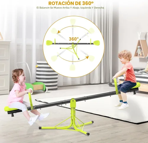 Miniatura 5 de Iyoyo Teeter Totter - Balancín para niños al aire libre para edades de 4 a 8 años, balancín para sentarse y girar Teeter Totter para exteriores