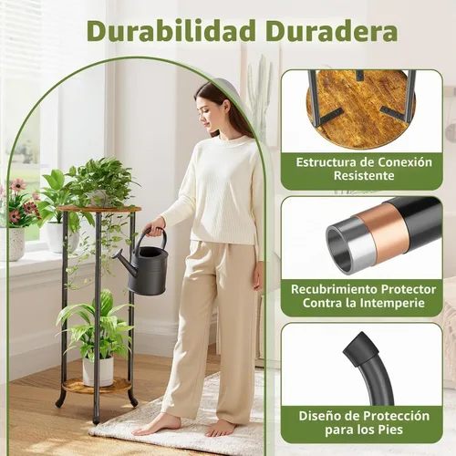 Miniatura 5 de Simple Trending Soporte para plantas para interiores y exteriores, 29.4 pulgadas de alto, estante de almacenamiento de flores, juego de 2, estante