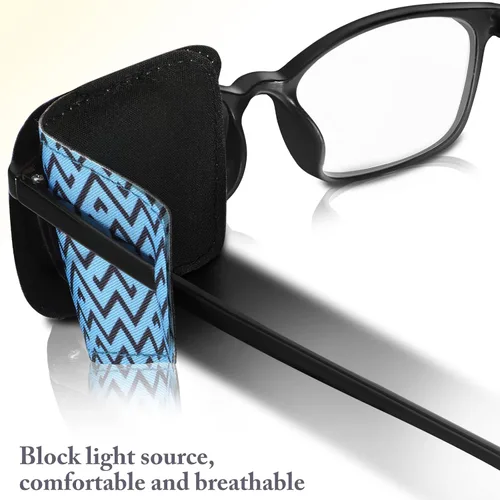 Miniatura 4 de Sosation 10 parches oculares para adultos ojo derecho izquierdo, parche ocular para gafas, estilos mixtos