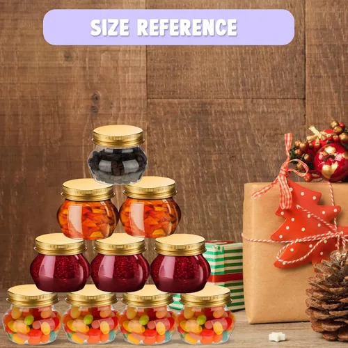 Miniatura 7 de Hsei 48 tarros de plástico transparente de 4 onzas con tapas de boca ancha, mini recipientes de almacenamiento a granel para hierbas, gelatina