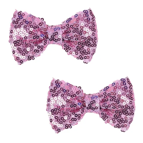 Miniatura 4 de Love Fairy - Horquilla de lazo con purpurina de 3 pulgadas, clip de lentejuelas brillantes para niñas, adolescentes y mujeres (negro)