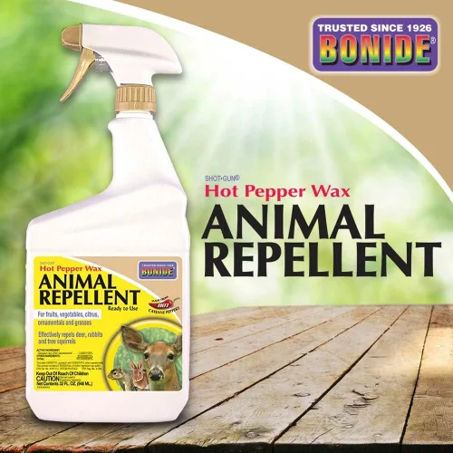 Miniatura 5 de Bonide Repelente de animales de cera de pimiento picante, espray listo para usar de 32 onzas para ciervos, ardillas, conejos en césped y jardín