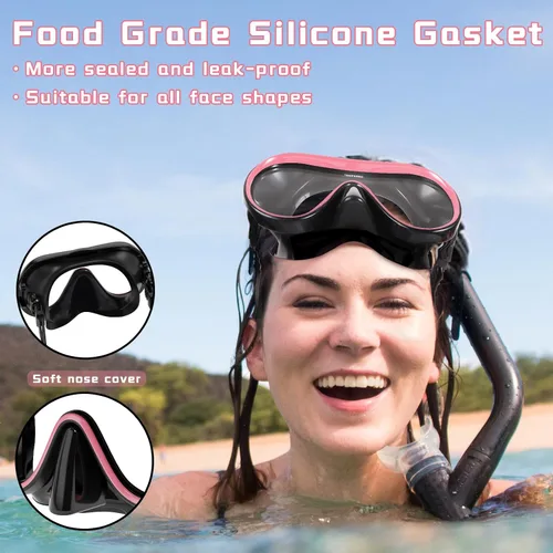 Miniatura 5 de Keary Gafas de natación para adultos con cubierta para la nariz, gafas de natación para hombres, mujeres, jóvenes, buceo, piscina, gafas de agua