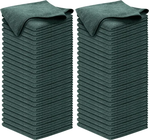 Miniatura 25 de USANOOKS Paño de limpieza de microfibra, 8 piezas de 12 x 11 pulgadas, alto rendimiento, 1200 lavados, toallas ultra absorbentes, tejido de suciedad