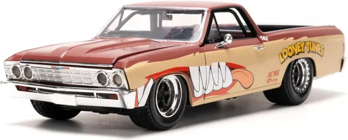 Miniatura 2 de Jada Looney Tunes 1:24 1967 Chevy El Camino - Coche fundido a presión y figura del diablo de Tasmania de 2.75 pulgadas, juguetes para niños y adultos