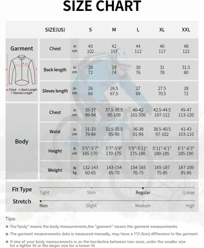 Miniatura 6 de Chaqueta térmica para ciclismo (tejido Softshell, resistente al viento, impermeable, 15K) de ARSUXEO