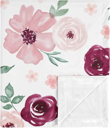 Miniatura 9 de Sweet Jojo Designs Manta suave para bebé (rosa/gris bohemio floral) para niñas, bebés, recién nacidos, niños pequeños, 30 x 36 pulgadas, manta