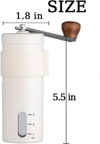 Miniatura 6 de Molinillo de café manual para uso doméstico, material de acero inoxidable 304, ajuste ajustable, con rebabas de café expreso de mano de cerámica