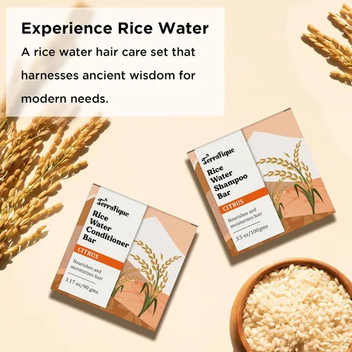 Miniatura 3 de Set de champú y acondicionador de agua de arroz, aroma cítrico, para cabello adelgazante, seco y dañado, apto para viajes, 3.17 onzas