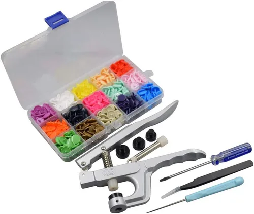 Miniatura 15 de Botón a presión de plástico rosa brillante tamaño 20 100Sets coser en sujetadores de plástico para ropa brillante T5 redondo -B47 Rosa brillante-b47