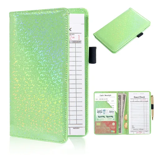 Miniatura 18 de ACdream - Libretas de servicio para camarera, libreta de anotación de comensales, lindo organizador de piel y cartera para dinero, para presentar AB