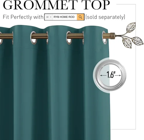 Miniatura 175 de RYB HOME - Cortinas extralargas de privacidad, para bloquear luz, de techo a suelo, para comedor, oficina, sala de estar, cine en casa, patio, 8.3
