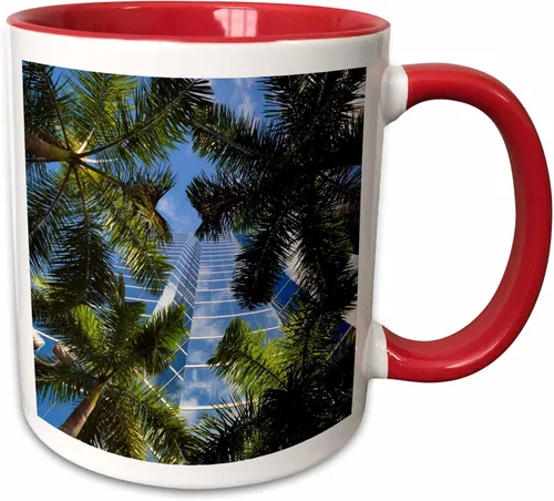 Miniatura 7 de 3dRose Estados Unidos, Florida, Miami, Brickell Avenue, edificios de gran altura. Taza negra de dos tonos de 11 oz Negro