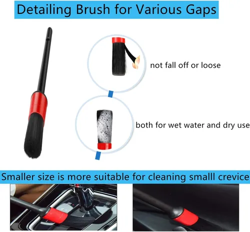 Miniatura 5 de Fitosy Cepillos de Detalle de Plumero para Interior del Automóvil, Cepillo de Cerdas Suaves Accesorios de Automóvil para Limpiar Tablero Rejilla