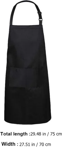 Miniatura 2 de UPKOCH 2pcs Black Kitchen Aprons for Men and Women, Multi-functional Cooking and Bbq Work Apron with Adjustable Straps, 70x75cm Food Service
