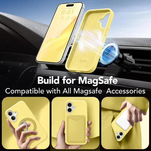 Miniatura 866 de GONEZ Funda de silicona para iPhone 15 Pro Max, compatible con Magsafe, protector de cámara + protector de pantalla, forro de microfibra suave