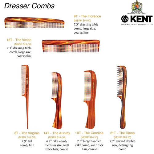 Miniatura 7 de Kent 10T Peine grande desenredante, peine de dientes anchos hecho a mano para cabello rizado, peines desenredantes para cabello húmedo y seco