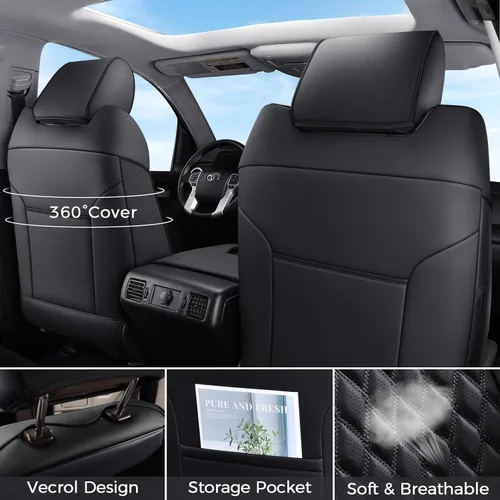 Miniatura 2 de Huidasource Juego completo de fundas de asiento de automóvil para Dodge Ram, delantero y trasero, de cuero impermeable, protector de cojín de Juego