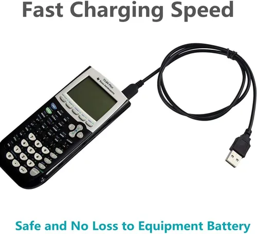 Miniatura 4 de Cable de carga USB de repuesto de cable de alimentación de CA compatible con Texas Instruments TI-84 Plus CE, TI-84 Plus C Silver Edition, TI 89