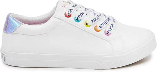 Miniatura 2 de Nautica Zapatos de moda para niñas, tenis bajos con cordones para niños grandes, niños pequeños y niños pequeños (tacón regularsuela de plataforma)