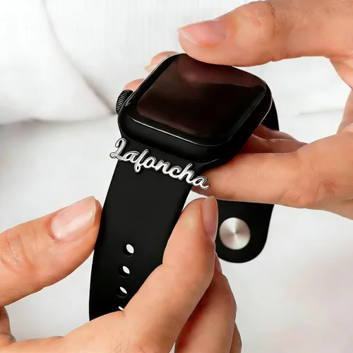 Miniatura 6 de Custom Engraved Various Font Styles Metal Watch Buckle - Personalized Name Stainless Steel Clasp, Adjustable Smartwatch Accessory, Compatible with