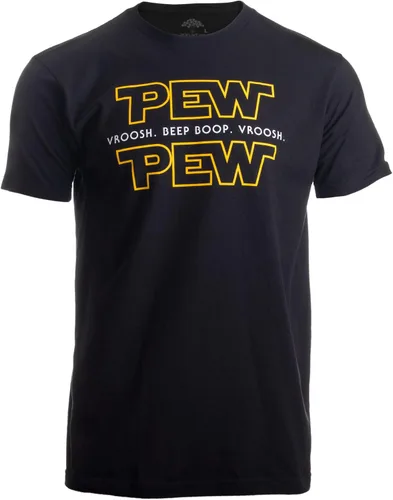 Pew Pew Wars Camiseta divertida de ciencia ficción espacial con ruidos de estrellas para hombres y mujeres geeks