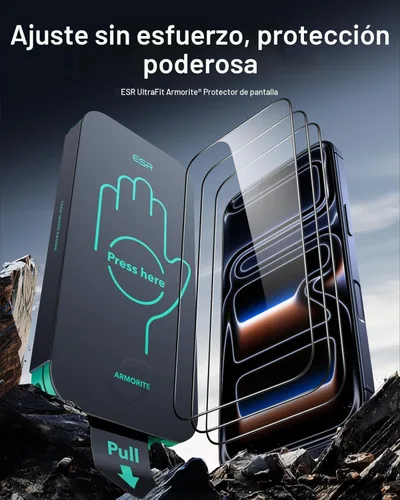 Miniatura 2 de ESR Paquete de 3 protectores de pantalla de vidrio 9H+ para iPhone 17 Pro Max, [grado militar inastillable], con tecnología antirreflectante AR