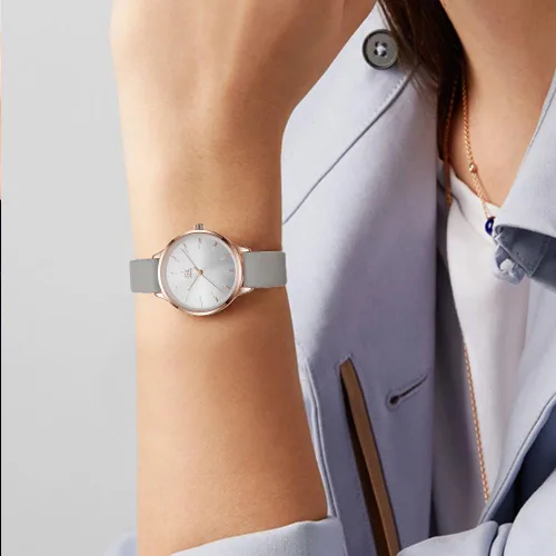 Miniatura 4 de SK Reloj de pulsera de cuarzo para mujer, elegante, ultrafino, resistente al agua