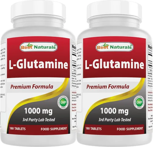 Best Naturals L-glutamina 1000 mg 180 comprimidos (180 unidades (paquete de 2))