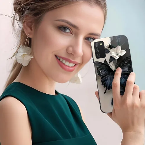 Miniatura 5 de Paquete de 2 fundas para Samsung Galaxy A03S a prueba de golpes, diseño delgado, antideslizante, funda para Galaxy A03S (negro)