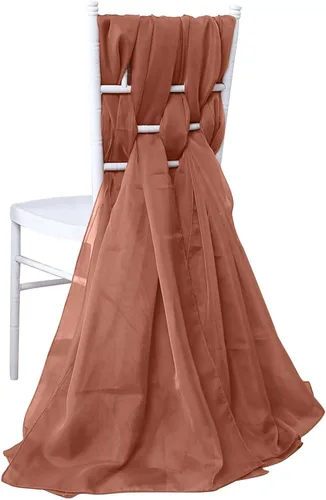 Miniatura 19 de Efavormart - Paquete de 5 bandas de gasa de alta calidad para silla, 22 x 78 pulgadas, amatista violeta, lazos para silla de diseño transparente