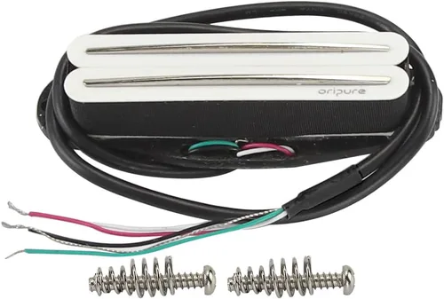 Miniatura 17 de OriPure Pastillas de doble carril caliente Alnico5 Humbucker de un solo tamaño de bobina 15-16K Fit ST/SQ Style Guitarra eléctrica, color negro