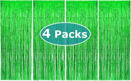 Miniatura 11 de Allgala 4PK Metálico Oropel-Fiesta Foto Telón Cortinas Puerta Franja Decoración-Turquesa-BD52312
