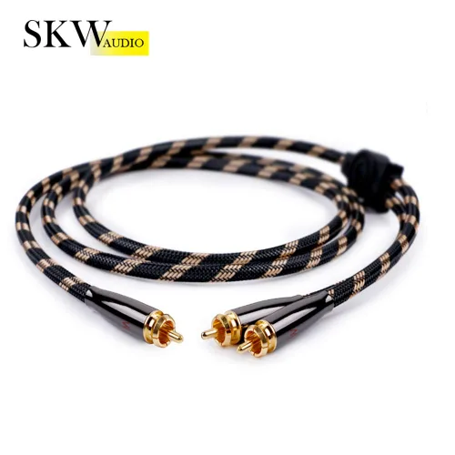 Miniatura 2 de SKW Cable divisor RCA Y (1 macho a 2 macho) - Cable de subwoofer de 3.2 pies (3.3 ft) con cobre de ultra alta pureza y blindaje múltiple para cine