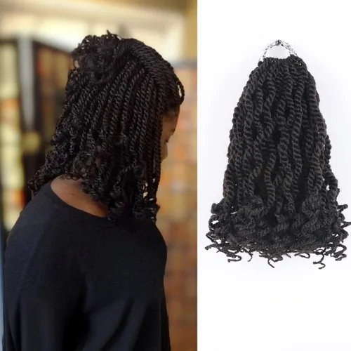 Miniatura 18 de Cabello rubio de ganchillo para mujeres negras, trenzas senegalesas onduladas de ganchillo de 12 pulgadas, trenzas kinky de ganchillo cortas 27613
