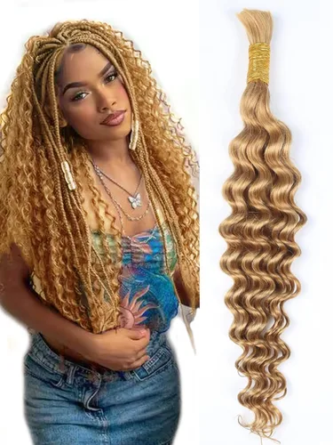 RESACA 1 paquete de 14 pulgadas, 1 paquete de 14 pulgadas, cabello humano virgen brasileño rizado 10A para trenzar, sin trama, 10A, para trenzas #27