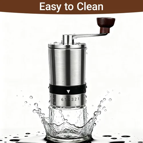 Miniatura 6 de Molinillo manual de café con rebaba de cerámica y 6 ajustes de grosor para granos de espresso, prensa francesa, café por goteo y café de filtro