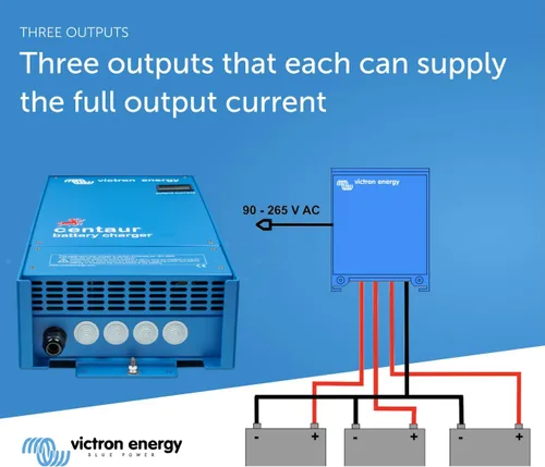 Miniatura 4 de Victron Energy Cargador de batería Centaur de 12 voltios y 80 amperios de 3 bancos