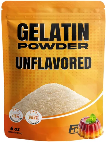 Gelatina en polvo sin sabor 6 oz – Bolsa a granel – Gelatina Sin Sabor en Polvo – Producto de Estados Unidos – Perfecto para postres, hornear y